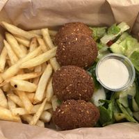 Falafel box (ask for vegan)  at Yalla Yalla Lebanese Food in Rome