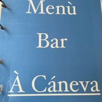 The brand on the menu at À Cáneva in Corniglia
