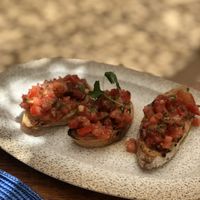 Bruschettas  at The Boat House in Ibiza