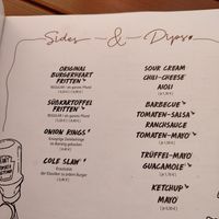 Menu at Burgerheart in Karlsruhe