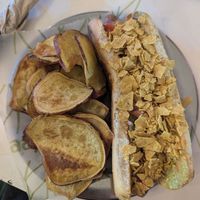 Pancho con batata at Coma Veggie in Buenos Aires