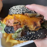 Royal melt with huge burger patty  at Vegan Burger Brothers in Breda
