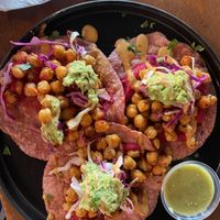Yummy chick pea tacos on corn tortilla  at Maria Cruz Cuisine in Mcallen