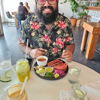 Quesabirria tacos and harmony juice at Maria Cruz Cuisine in Mcallen