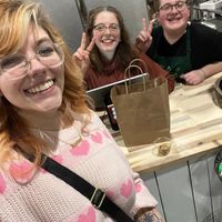 Two of the three cuties behind the counter!! at Our Hive Juice in Black Diamond