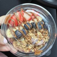 The AB&J smoothie bowl. It’s almost too pretty to eat.  at Our Hive Juice in Black Diamond