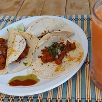 Tacos de pastor de soya at Burbuja para Conejos in Tulum