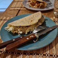 Quesadillas vegan at Burbuja para Conejos in Tulum