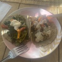 Cauliflower and cactus tacos  at Burbuja para Conejos in Tulum