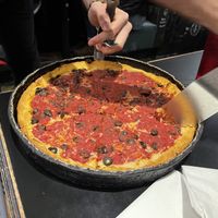 Deep dish pizza  at Gino's East - South Loop in Chicago