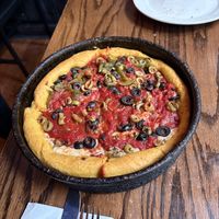 Vegan deep dish pizza  at Gino's East - South Loop in Chicago