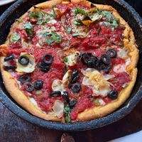 9 inch deep dish pizza at Gino's East - South Loop in Chicago