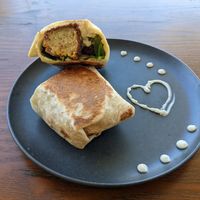 Falafel wrap at Charlie's Raw Squeeze in West End