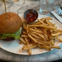 Vegan impossible burger  at Earls Kitchen + Bar in Toronto