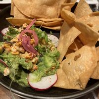 “Street corn avocado dip” = guac with corn on top for more money than just guac.   at Earls Kitchen + Bar in Toronto
