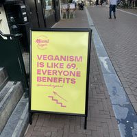 Spreading public awareness   at The Sunny Burger Co. in Amsterdam