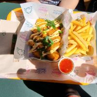 Hot Chicken and Fries at The Sunny Burger Co. in Amsterdam