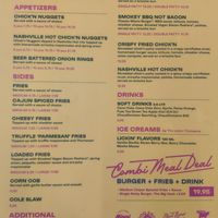 Menu at The Sunny Burger Co. in Amsterdam