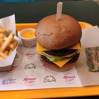 The Big Hack with fries and cheddar sauce at The Sunny Burger Co. in Amsterdam