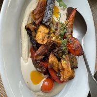 Fire roasted vegetables with plant based chickenn  at NENI in Berlin