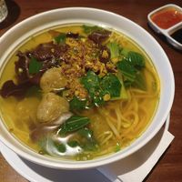 Meatless balls with noodle soup at Black Forest Cafe in Yogyakarta