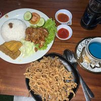 Enoki mushrooms and Rendang  at Black Forest Cafe in Yogyakarta