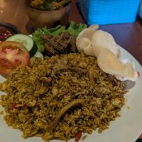 Curry fried rice with rendang at Black Forest Cafe in Yogyakarta