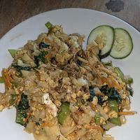 Rice noodles with vegan scrambled egg at Black Forest Cafe in Yogyakarta