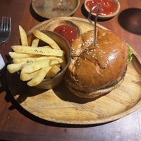 Burger with cheese  at Black Forest Cafe in Yogyakarta
