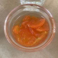 A little treat we received that was very sweet (carrot in a sort of sugar syrup)  at Mpakalógatos in Naxos