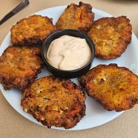 Tomato meatballs at Mpakalógatos in Naxos