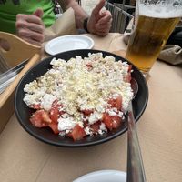 Dakos con feta vegan  at Mpakalógatos in Naxos