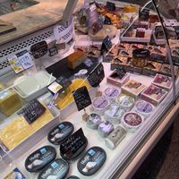 Vegan cheeses  at La Veganeria del Born in Barcelona