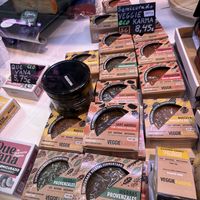 Vegan cheeses  at La Veganeria del Born in Barcelona