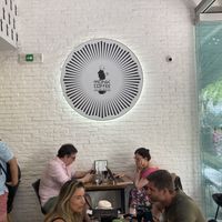 Inside  at Monk Coffee in Rhodes