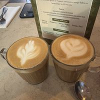 Soy latte and oat latte   at Brunchin’ in Liverpool