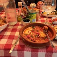 Shakshuka x2, batata zaara, flatbread, harisa chips at Carthago in Craigavon