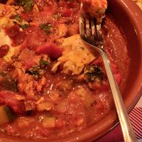 Close up on shakshuka, served in tagine at Carthago in Craigavon