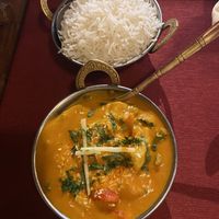 Vegan mango Korma and rice - sweet and delicious!!!  at Zaffran Indian Cuisine in Salzburg