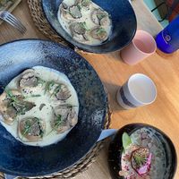 Pumpkin stuffed ravioli for main   at Mikasa Ibiza Boutique Hotel Restaurant in Ibiza