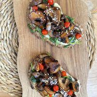 Mushroom & avocado on toast    at Mikasa Ibiza Boutique Hotel Restaurant in Ibiza