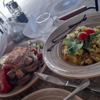 Tofu steak and curry risotto at All'oro in Subotica