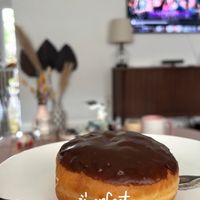 Chocolate eclair donut   at The Donut Stop in Hamilton