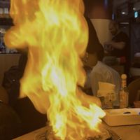Vegan fajitas flambé  at Las Dos Caras in Tokyo