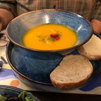 Butternut squash, chilli and lime soup at Edinbane Inn in Isle Of Skye