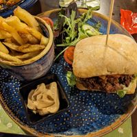 Sweet Potato and lentil burger with vegan mayo  at Edinbane Inn in Isle Of Skye