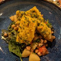 Warm salade with polenta, Potato, spinach etc at Edinbane Inn in Isle Of Skye