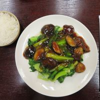 Leeks with mushrooms at Yummy Asian Fusion Cafe in State College