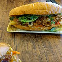 Satay eggplant banh mi at Banhmi Bites in Moonah