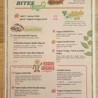 Vegan menu 23/6/24 at Banhmi Bites in Moonah